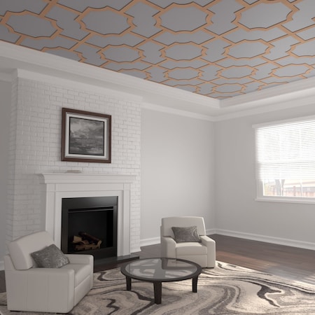 Ekena Millwork 66 56W x 66 56H x 14T Large Bradley Decorative Fretwork Wood Ceiling Panels, Alder CELW67X67X0250BRDAL